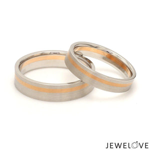 Jewelove™ Platinum Ring with a Rose Gold Streak JL PT 1003