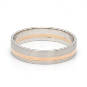 Jewelove™ Platinum Ring with a Rose Gold Streak JL PT 1003