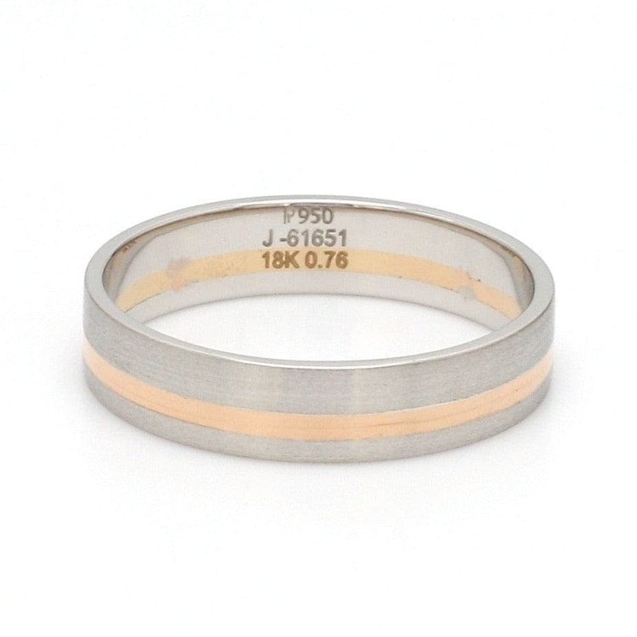 Jewelove™ Platinum Ring with a Rose Gold Streak JL PT 1003