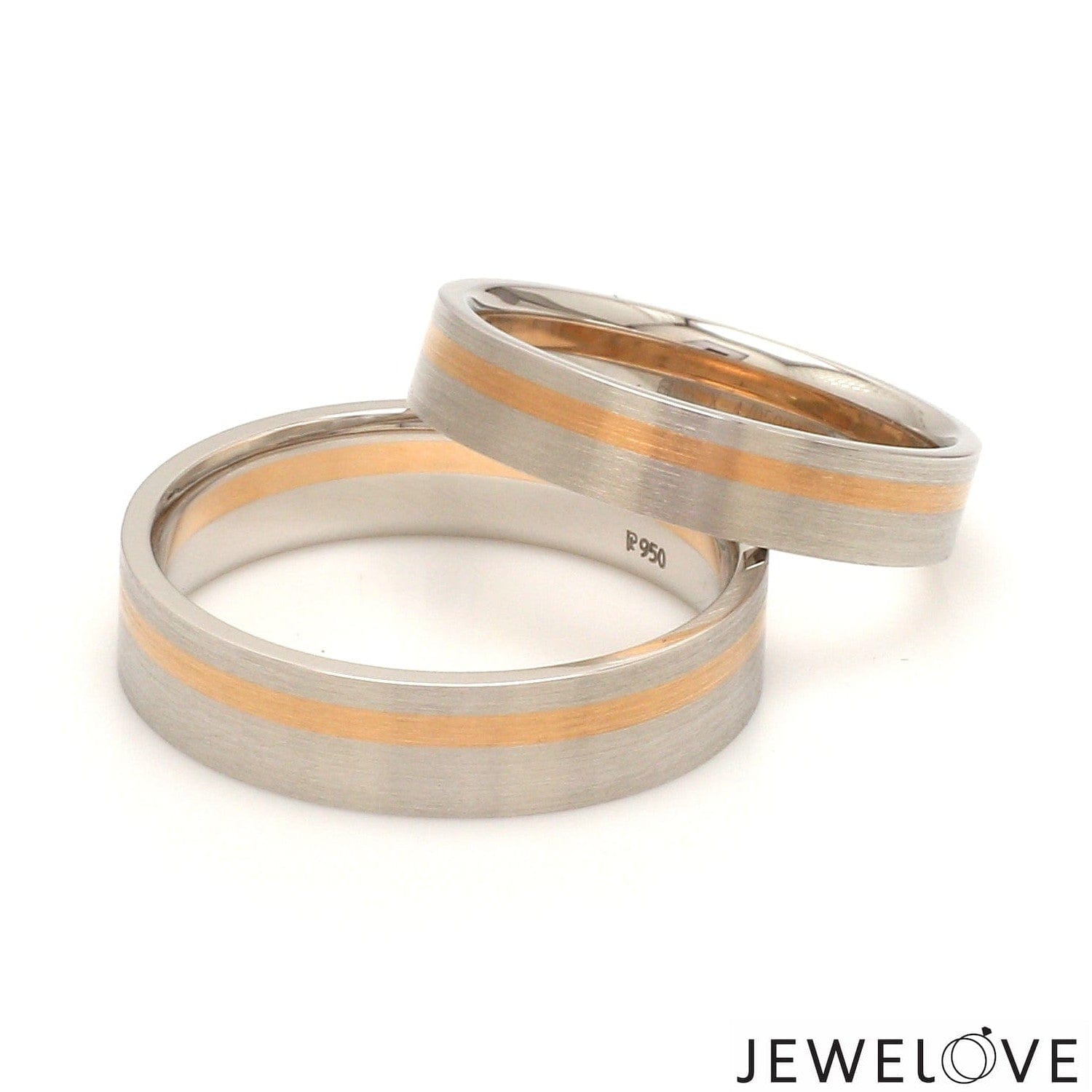 Jewelove™ Platinum Ring with a Rose Gold Streak JL PT 1003