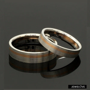 Jewelove™ Platinum Ring with a Rose Gold Streak JL PT 1003