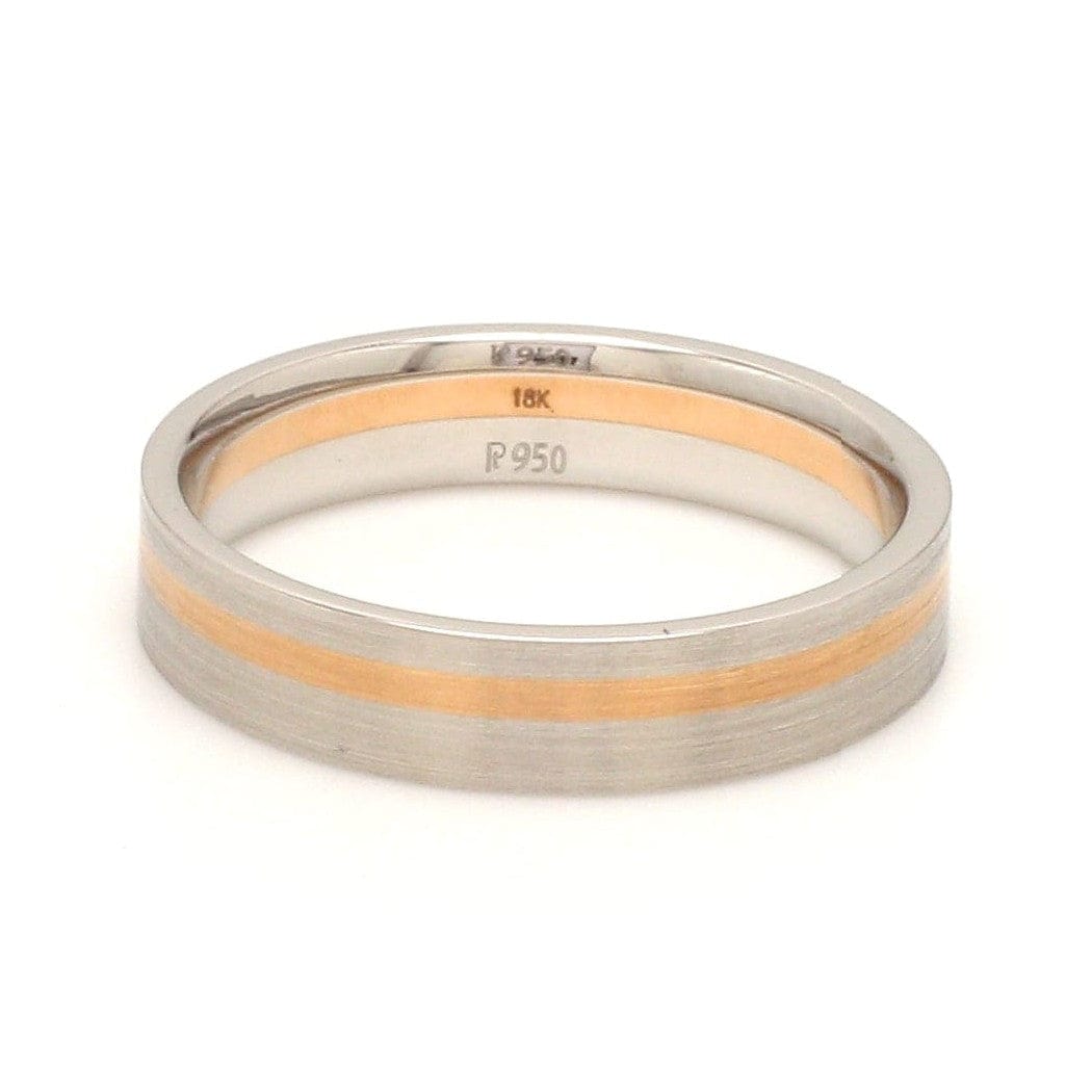 Jewelove™ Platinum Ring with a Rose Gold Streak JL PT 1003