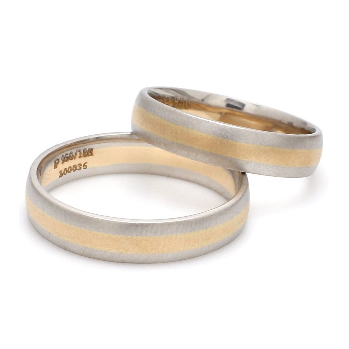 Jewelove™ Rings Platinum Ring with a Yellow Gold Line JL PT 650