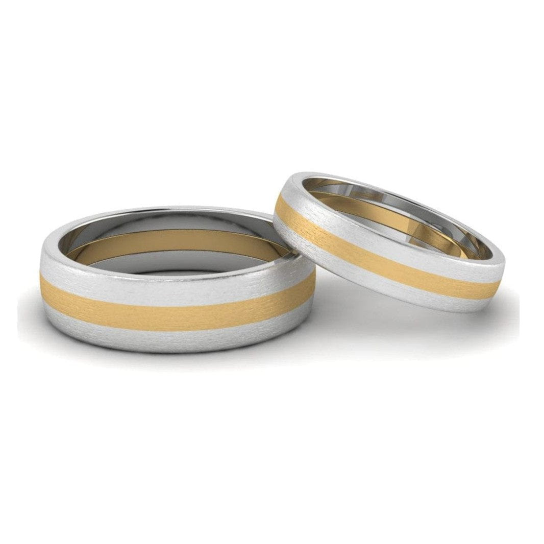 Jewelove™ Rings Platinum Ring with a Yellow Gold Line JL PT 650