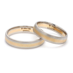 Jewelove™ Rings Platinum Ring with a Yellow Gold Line JL PT 650