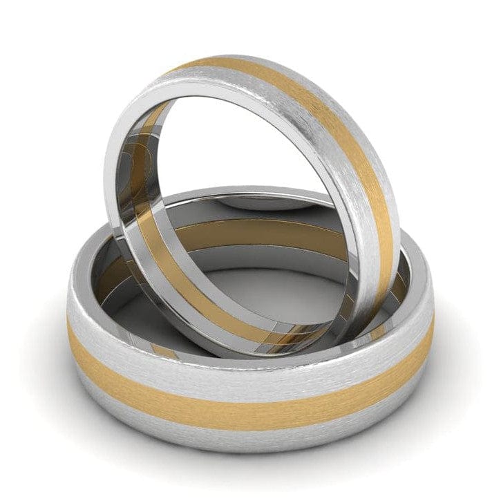 Jewelove™ Rings Platinum Ring with a Yellow Gold Line JL PT 650