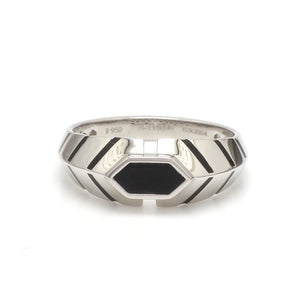 Jewelove™ Rings Men's band only Platinum Ring with Black Enamel for Men JL PT 1310