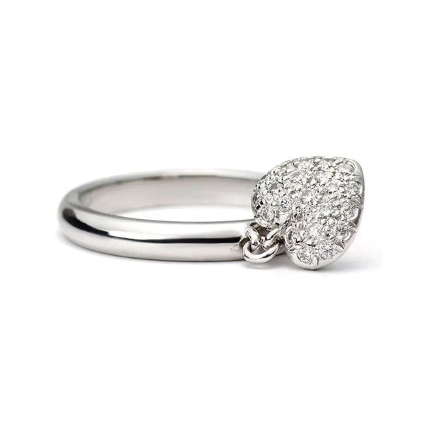Jewelove™ Rings Platinum Ring with Diamond Heart Pendant SJ PTO 286