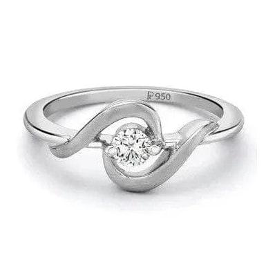 Jewelove™ Rings Platinum ring with Single Diamond for Women SJ PTO 201