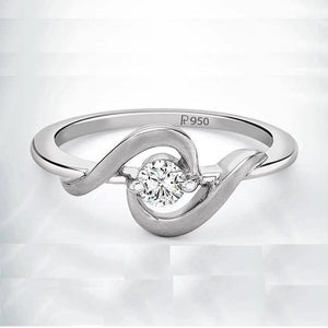 Jewelove™ Rings Platinum ring with Single Diamond for Women SJ PTO 201