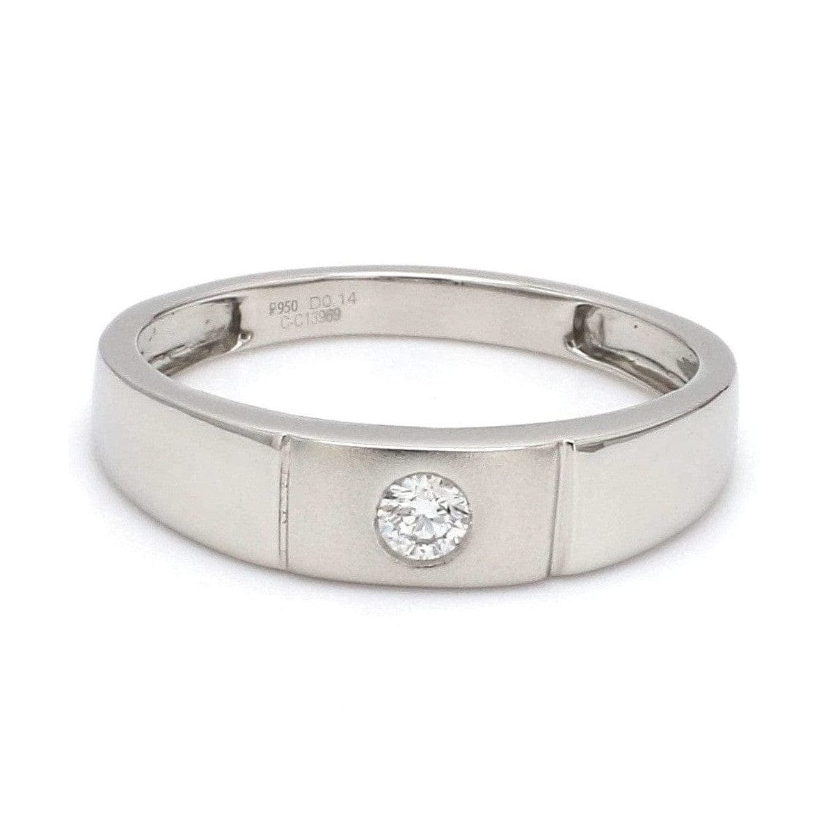 Jewelove™ Rings Men's Band only / SI IJ Platinum Rings for Couple with Single Diamonds JL PT 593