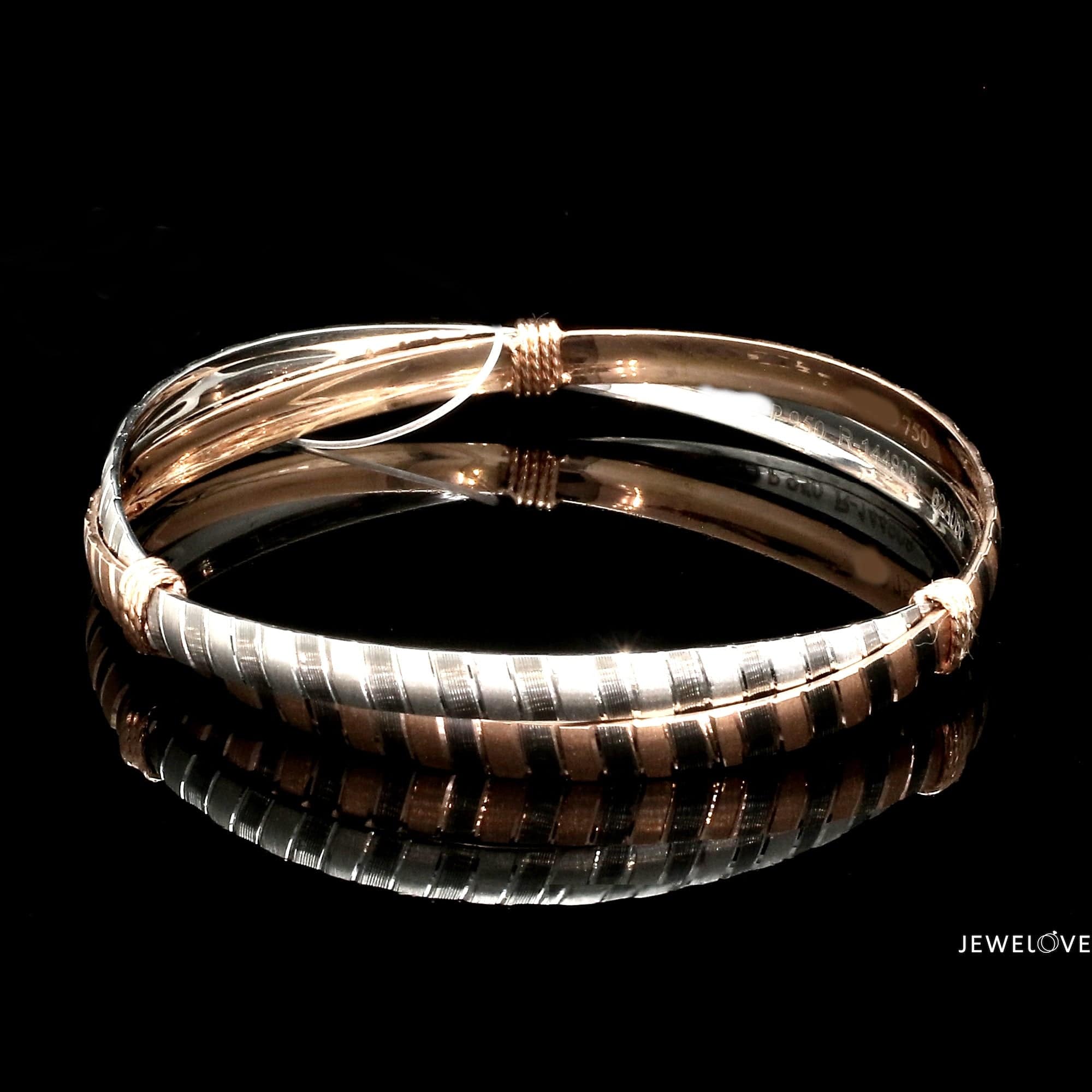 Jewelove™ Bangles & Bracelets Platinum Rose Gold Bangle for Women JL PTB 1245