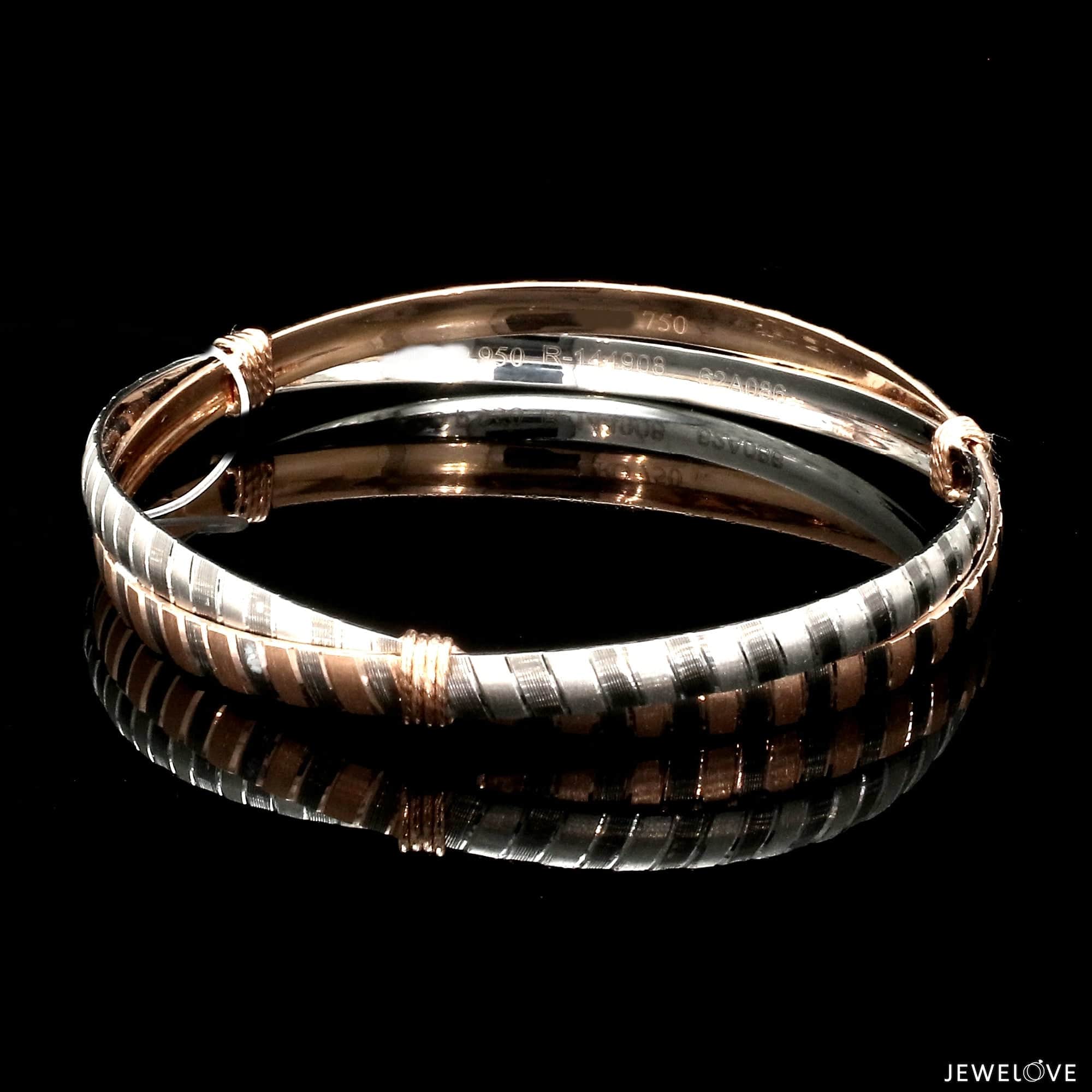 Jewelove™ Bangles & Bracelets Platinum Rose Gold Bangle for Women JL PTB 1245