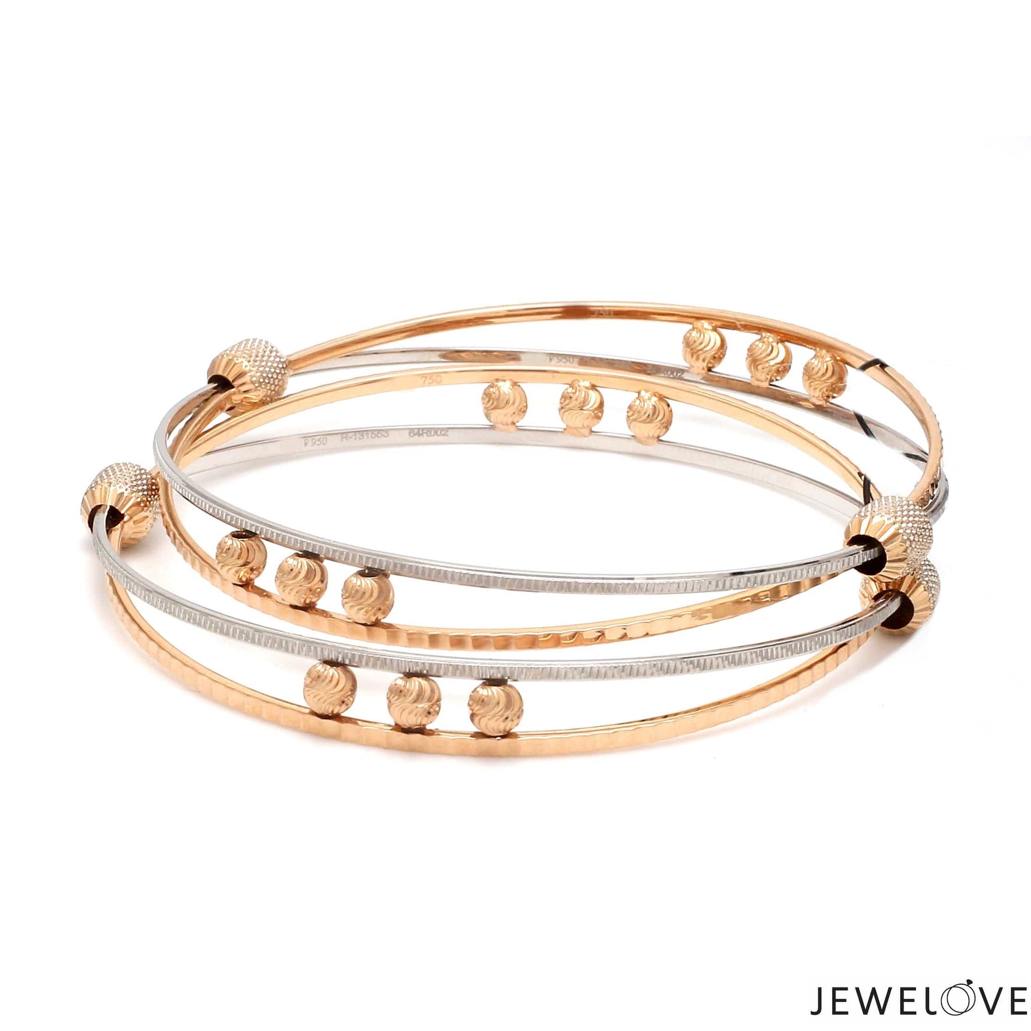 Jewelove™ Bangles & Bracelets Platinum Rose Gold Bangle for Women JL PTB 1247