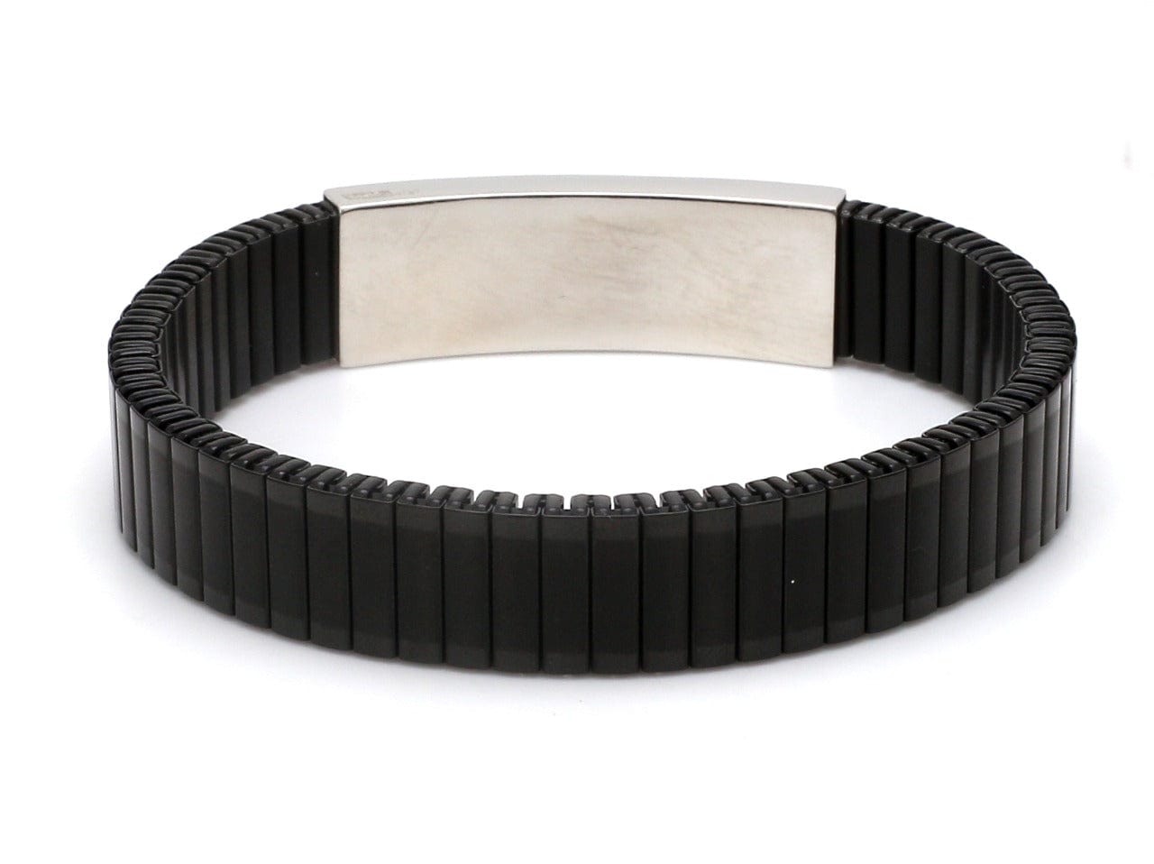 Chunky leather and metal cuff bracelet - Ayala Jewelry Store