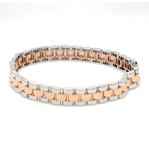 Jewelove™ Bangles & Bracelets Platinum & Rose Gold Bracelet for Men JL PTB 1047