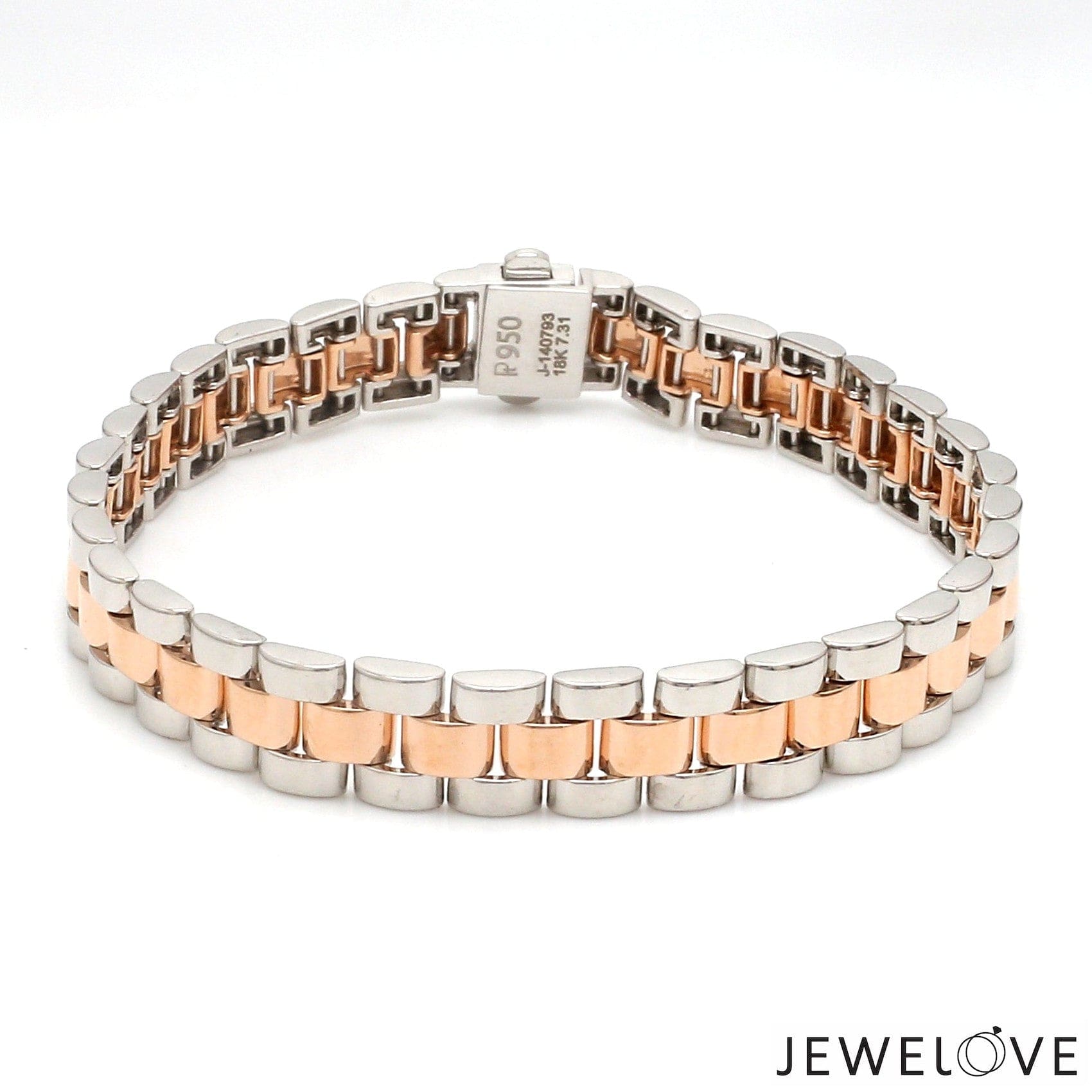 Jewelove™ Bangles & Bracelets Platinum & Rose Gold Bracelet for Men JL PTB 1047