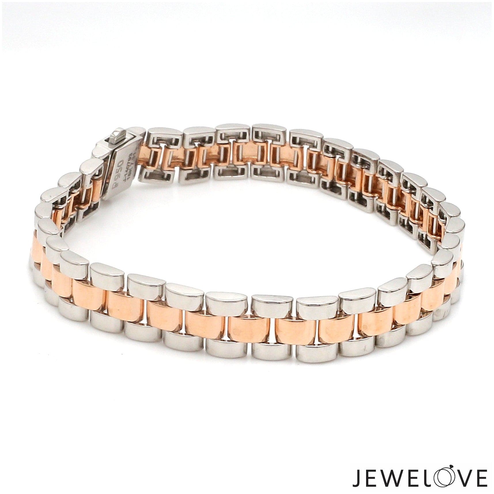 Jewelove™ Bangles & Bracelets Platinum & Rose Gold Bracelet for Men JL PTB 1047