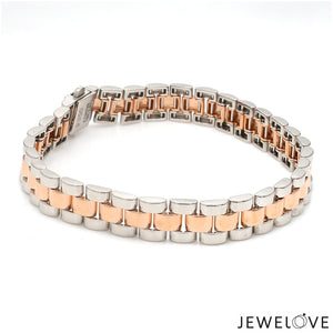 Jewelove™ Bangles & Bracelets Platinum & Rose Gold Bracelet for Men JL PTB 1047