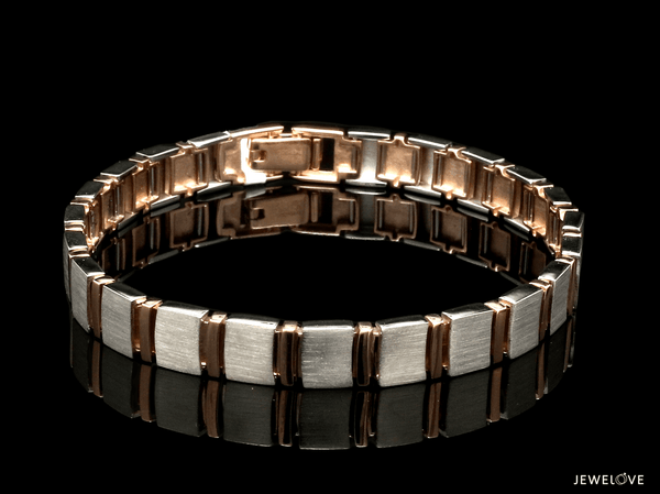 Jewelove™ Bangles & Bracelets Platinum & Rose Gold Bracelet for Men JL PTB 1063