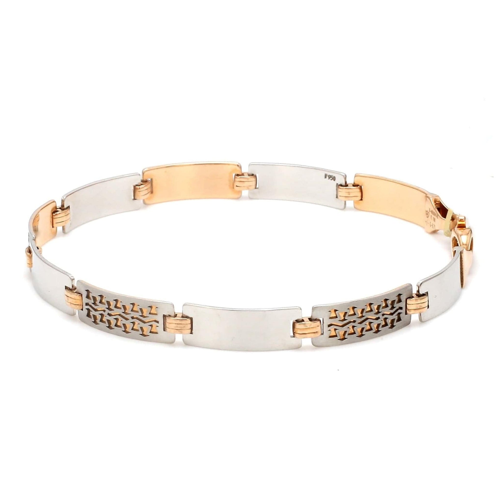 Jewelove™ Bangles & Bracelets Platinum & Rose Gold Bracelet for Men JL PTB 1091