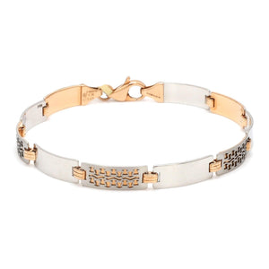 Jewelove™ Bangles & Bracelets Platinum & Rose Gold Bracelet for Men JL PTB 1091