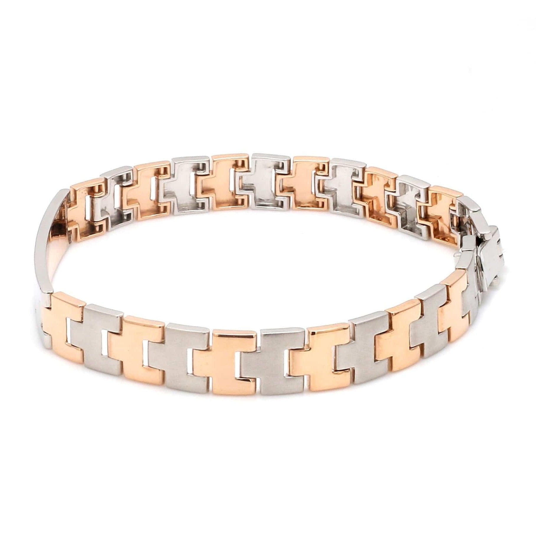 Jewelove™ Bangles & Bracelets Platinum & Rose Gold Bracelet for Men JL PTB 1096