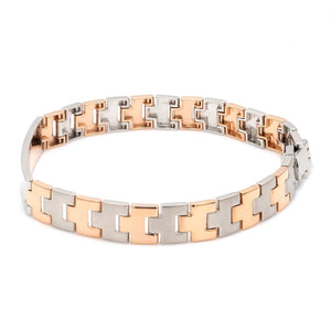 Jewelove™ Bangles & Bracelets Platinum & Rose Gold Bracelet for Men JL PTB 1096