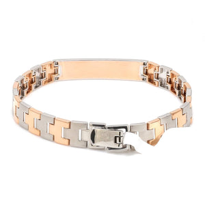 Jewelove™ Bangles & Bracelets Platinum & Rose Gold Bracelet for Men JL PTB 1096