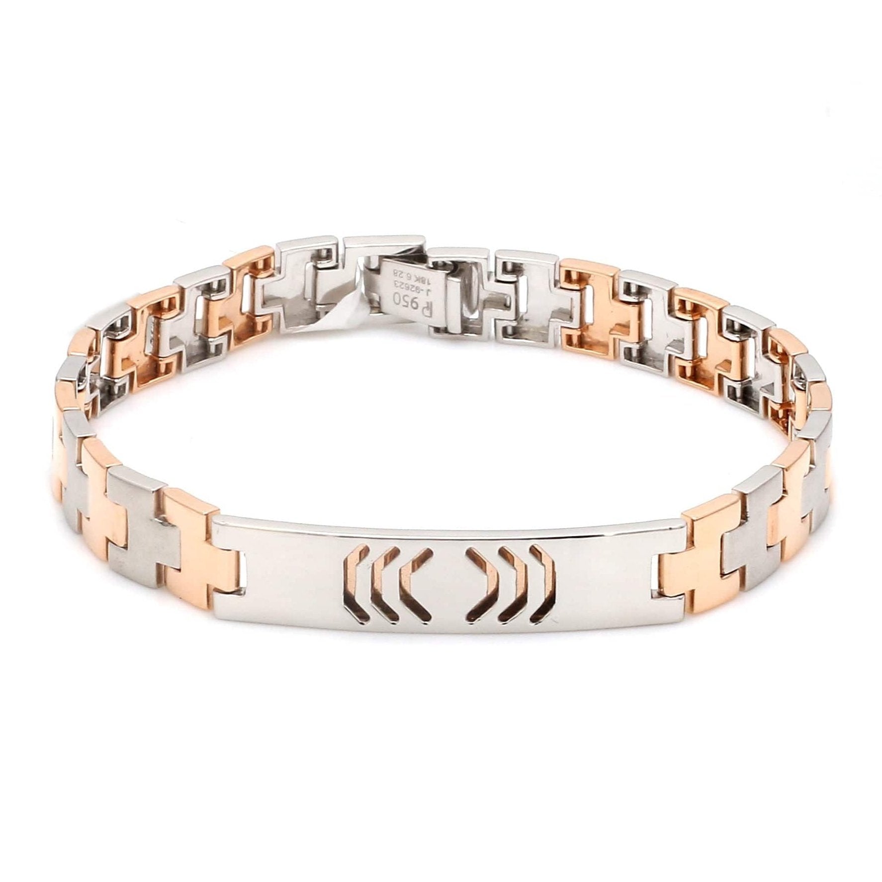 Jewelove™ Bangles & Bracelets Platinum & Rose Gold Bracelet for Men JL PTB 1096