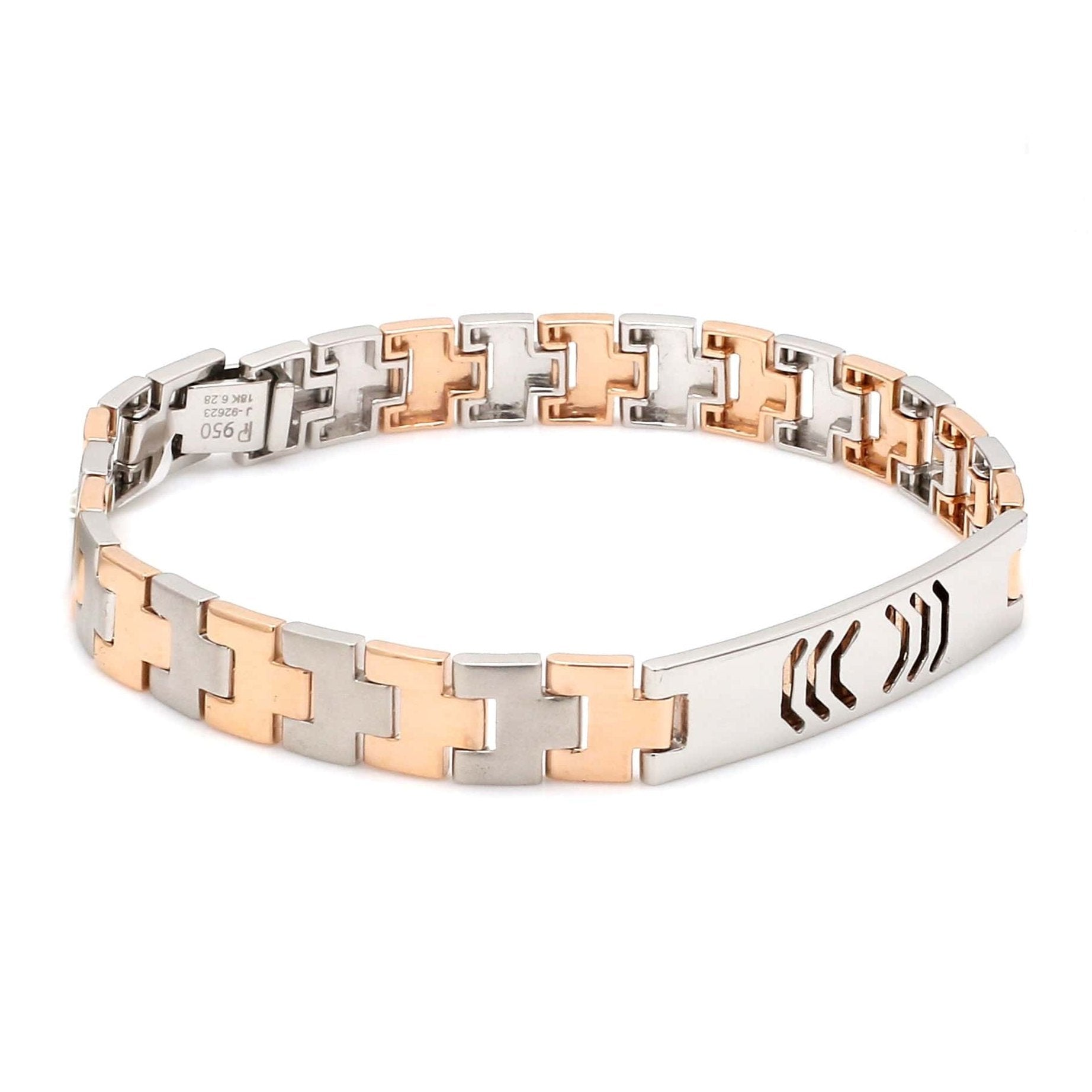 Jewelove™ Bangles & Bracelets Platinum & Rose Gold Bracelet for Men JL PTB 1096