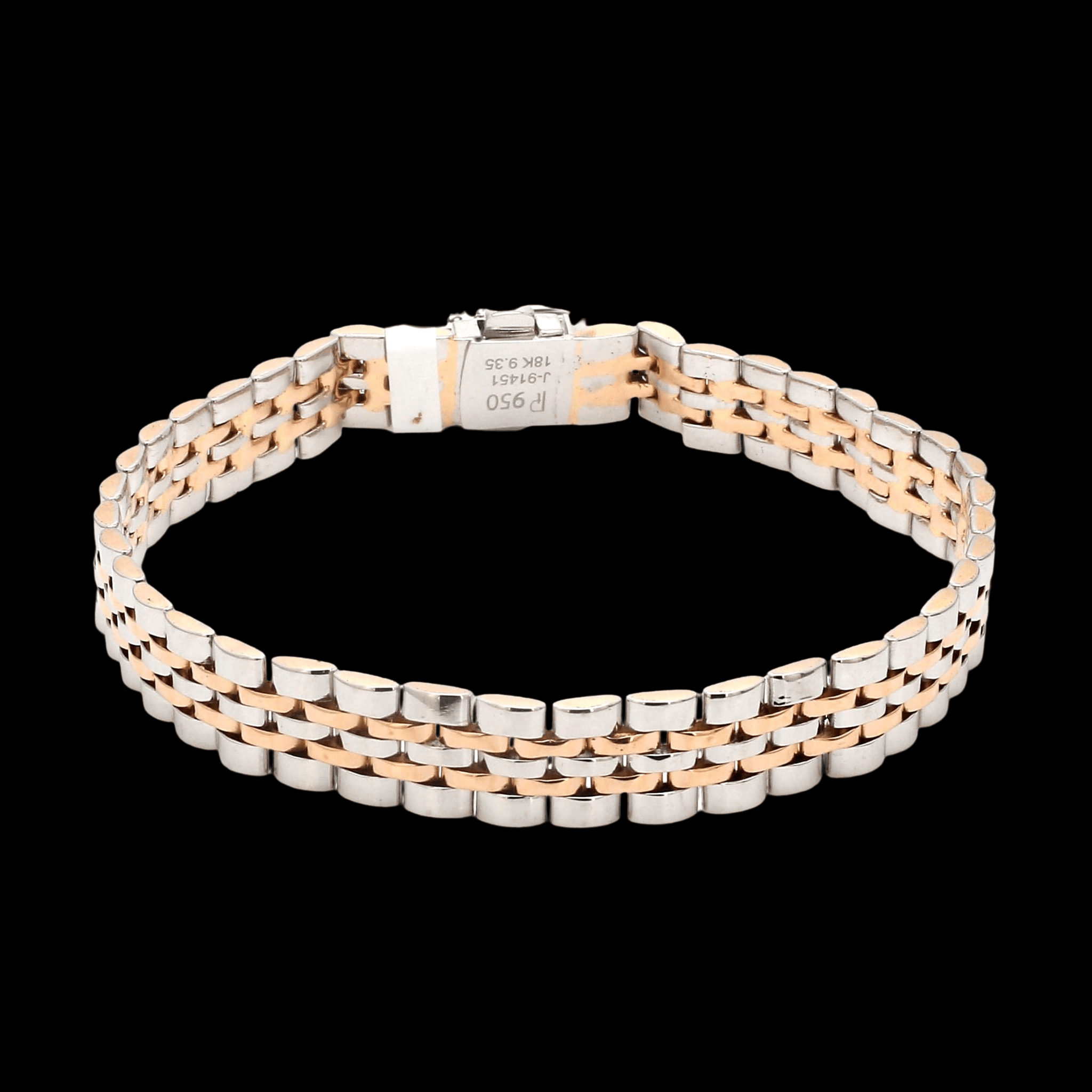 Jewelove™ Bangles & Bracelets Platinum & Rose Gold Bracelet for Men JL PTB 1097