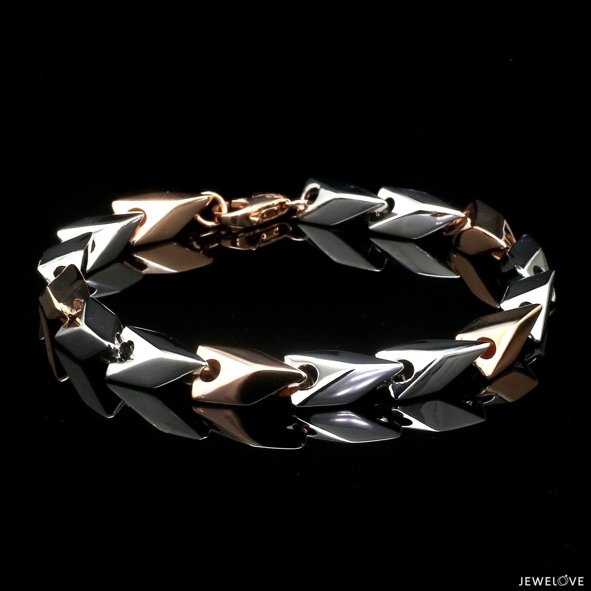 Jewelove™ Bangles & Bracelets Platinum & Rose Gold Bracelet for Men JL PTB 1236