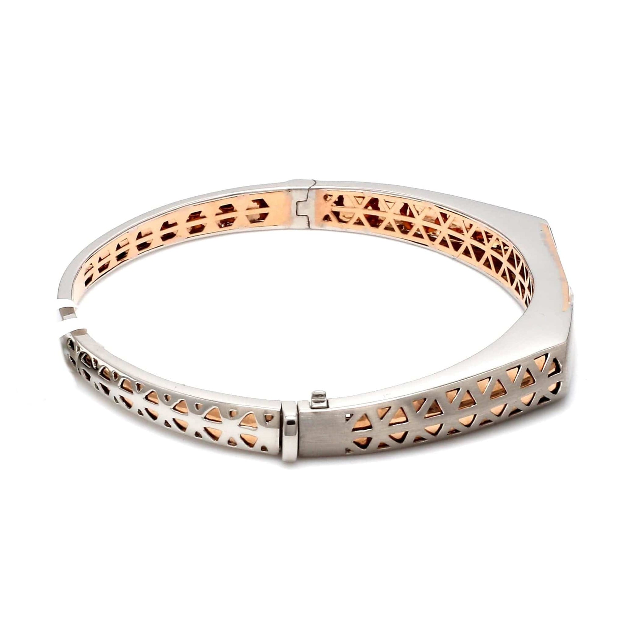 Jewelove™ Bangles & Bracelets Platinum Rose Gold Bracelet Matte & Hi-Polish for Men JL PTB 1182