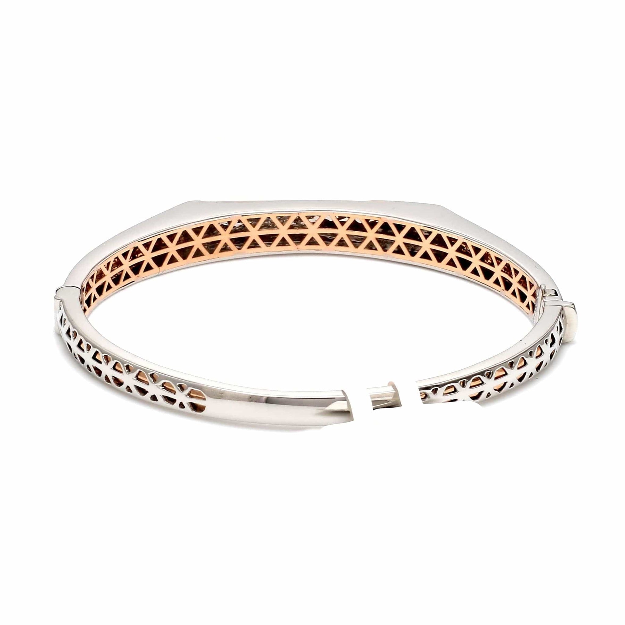 Jewelove™ Bangles & Bracelets Platinum Rose Gold Bracelet Matte & Hi-Polish for Men JL PTB 1182