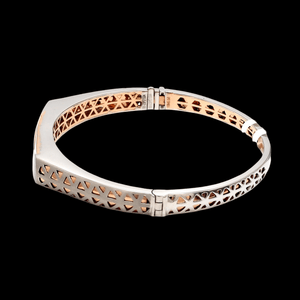 Jewelove™ Bangles & Bracelets Platinum Rose Gold Bracelet Matte & Hi-Polish for Men JL PTB 1182