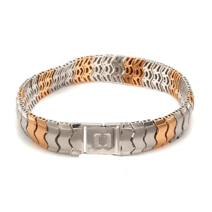 Jewelove™ Bangles & Bracelets Platinum Rose Gold Bracelet with Hi-Polish & Matte Finish for Men JL PTB 1177