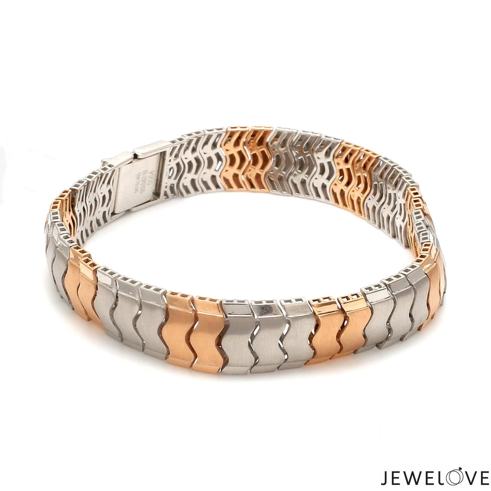 Jewelove™ Bangles & Bracelets Platinum Rose Gold Bracelet with Hi-Polish & Matte Finish for Men JL PTB 1177