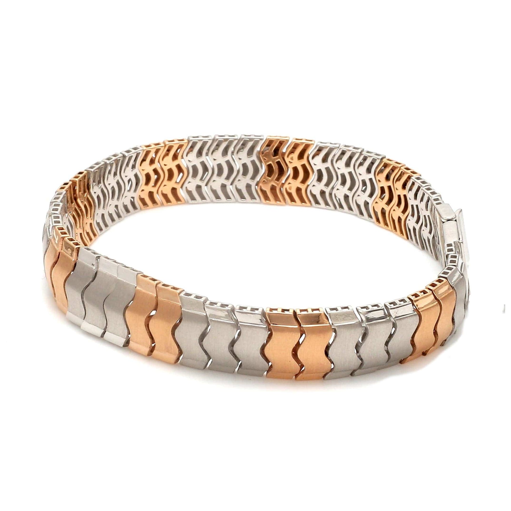 Jewelove™ Bangles & Bracelets Platinum Rose Gold Bracelet with Hi-Polish & Matte Finish for Men JL PTB 1177