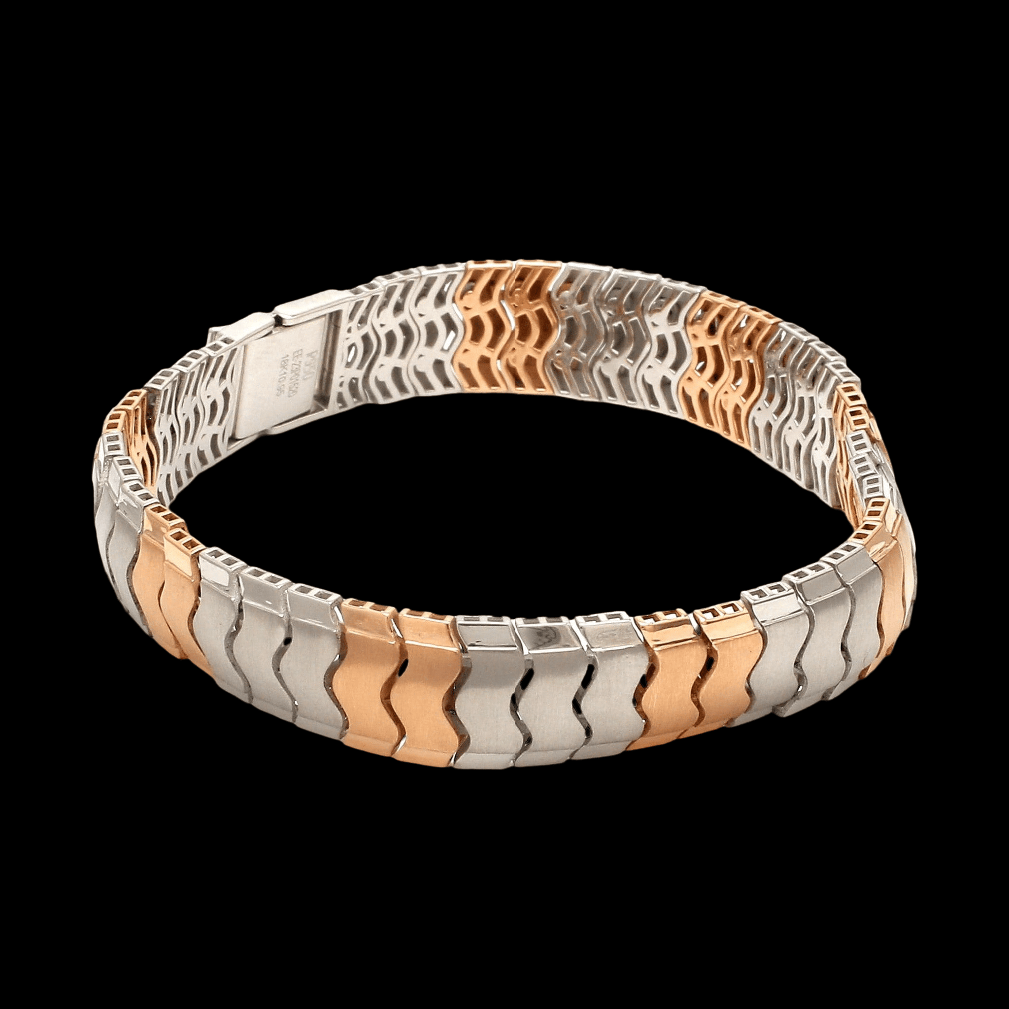 Jewelove™ Bangles & Bracelets Platinum Rose Gold Bracelet with Hi-Polish & Matte Finish for Men JL PTB 1177