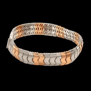 Jewelove™ Bangles & Bracelets Platinum Rose Gold Bracelet with Hi-Polish & Matte Finish for Men JL PTB 1177