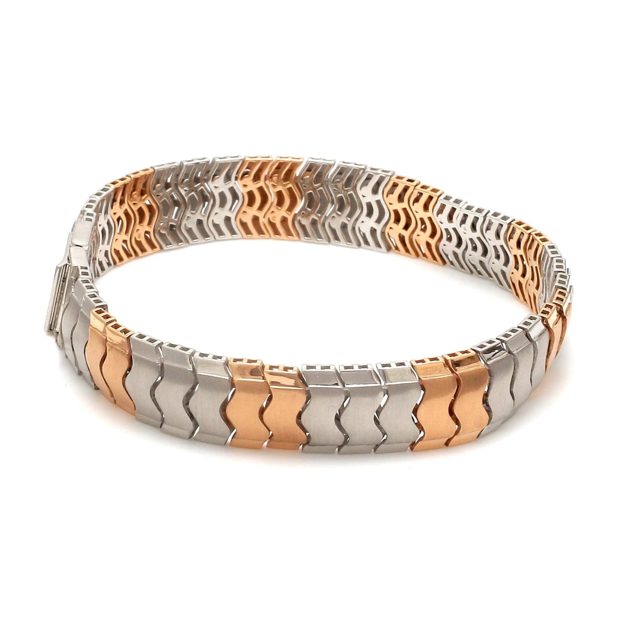 Jewelove™ Bangles & Bracelets Platinum Rose Gold Bracelet with Hi-Polish & Matte Finish for Men JL PTB 1177