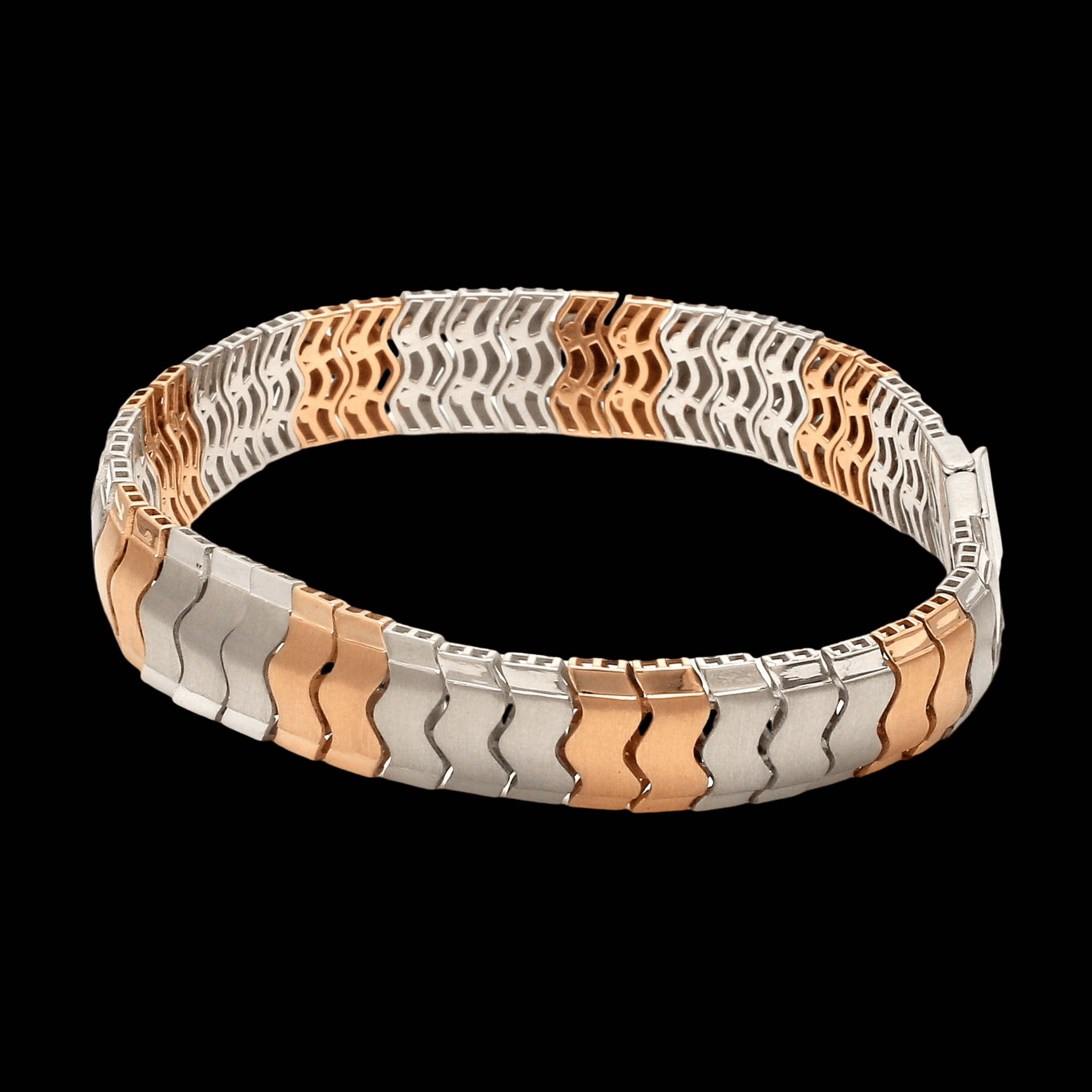 Jewelove™ Bangles & Bracelets Platinum Rose Gold Bracelet with Hi-Polish & Matte Finish for Men JL PTB 1177