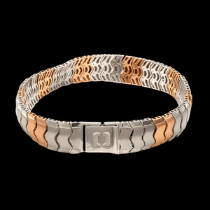 Jewelove™ Bangles & Bracelets Platinum Rose Gold Bracelet with Hi-Polish & Matte Finish for Men JL PTB 1177