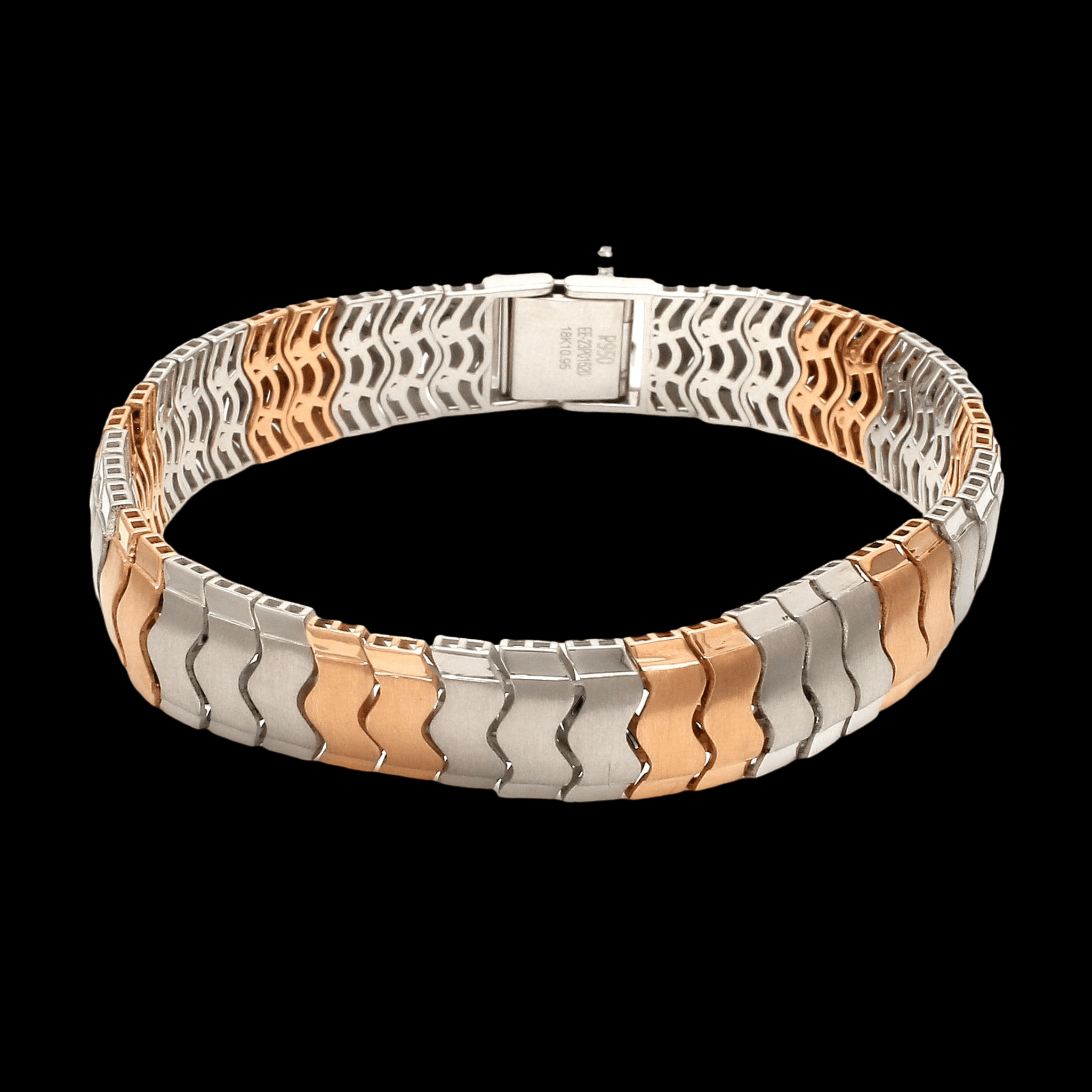 Jewelove™ Bangles & Bracelets Platinum Rose Gold Bracelet with Hi-Polish & Matte Finish for Men JL PTB 1177