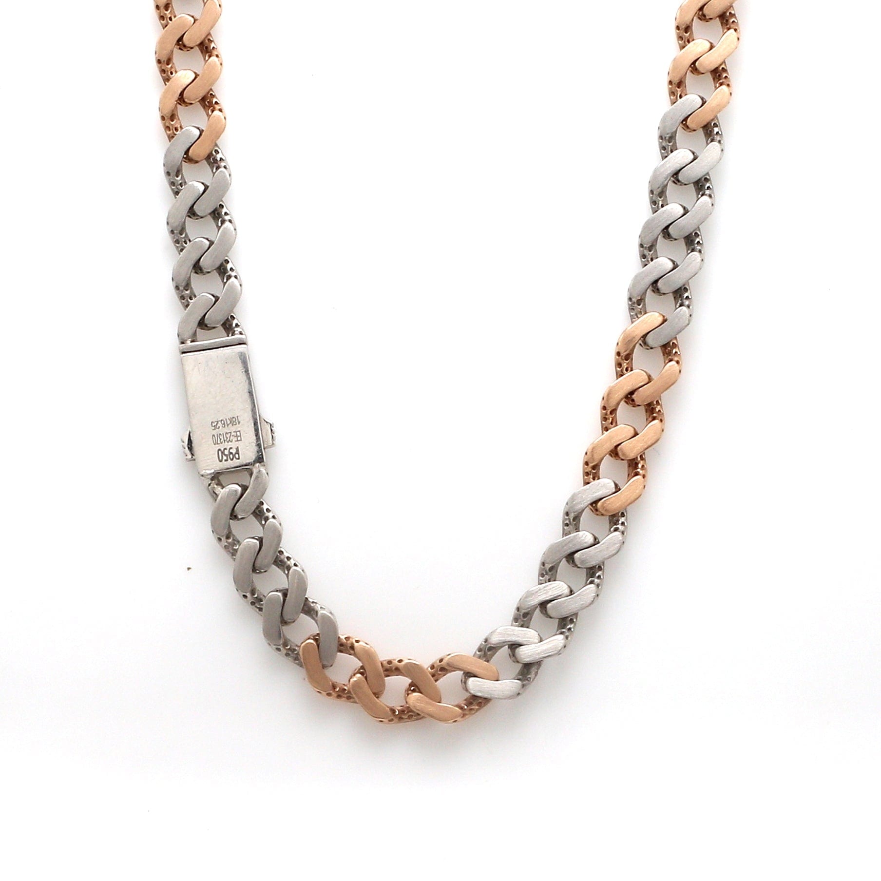 Jewelove™ Chains Platinum Rose Gold Chain with Matte & Hi-Polish for Men JL PT CH 1268