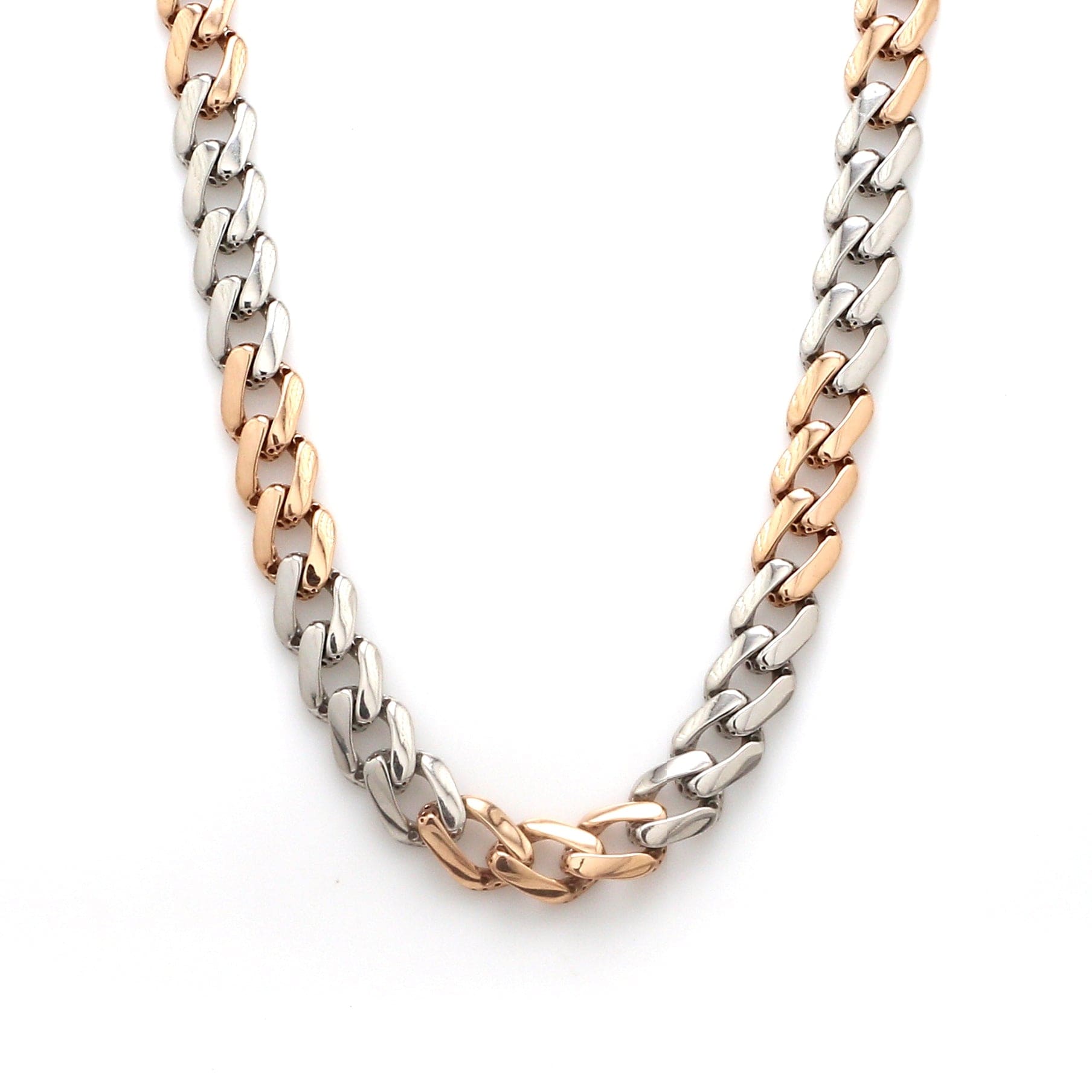 Jewelove™ Chains Platinum Rose Gold Chain with Matte & Hi-Polish for Men JL PT CH 1268