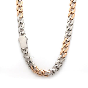 Jewelove™ Chains Platinum Rose Gold Chain with Matte & Hi-Polish for Men JL PT CH 1268