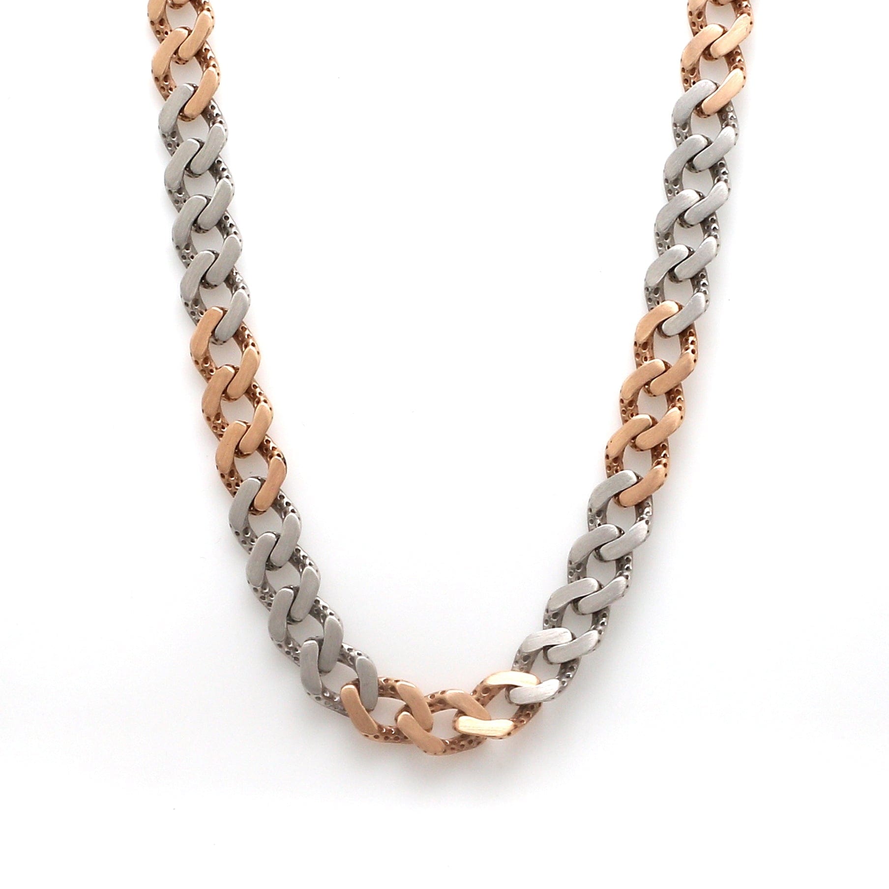 Jewelove™ Chains Platinum Rose Gold Chain with Matte & Hi-Polish for Men JL PT CH 1268