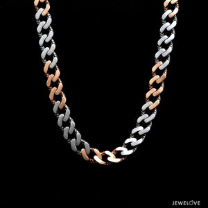 Jewelove™ Chains Platinum Rose Gold Chain with Matte & Hi-Polish for Men JL PT CH 1268